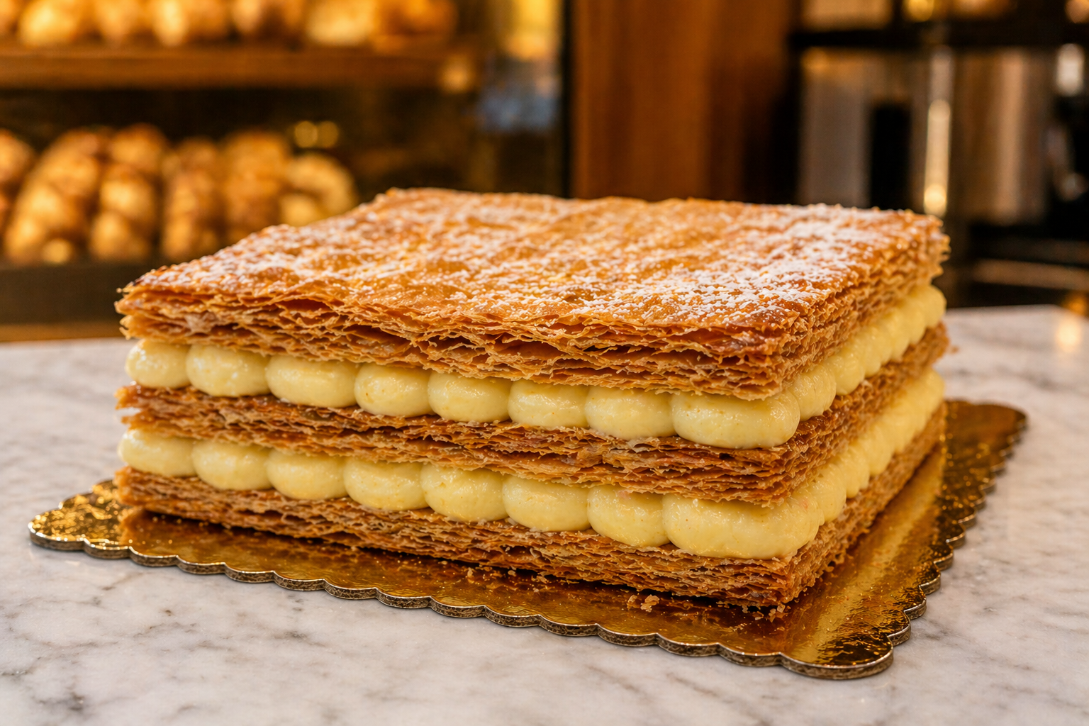 Inside Delices de Maurice - pastry display